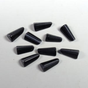 Кабошон кошачий глаз(иск.) клык цвет  темно-серый, 6*12*4мм, уп. 10шт.