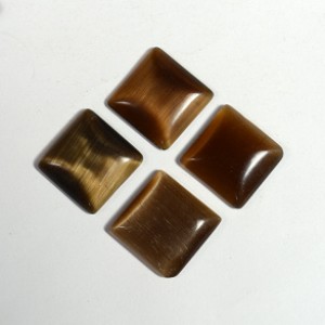 Кабошон кошачий глаз(иск.) коричневый квадрат, 14*14*3мм, уп 10шт.