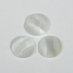 Кабошон кошачий глаз(иск.) круг гр. светло-серый, 10*10*4мм.