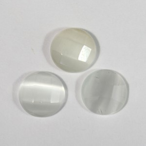 Кабошон кошачий глаз(иск.) круг гр. светло-серый, 12*12*4мм.