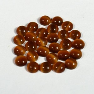 Кабошон кошачий глаз(иск.) круг коричневый, 3*3*2мм, уп. 200шт.