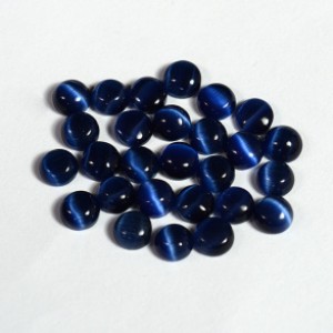 Кабошон кошачий глаз(иск.) круг синий, 3*3*2мм, уп. 200шт.