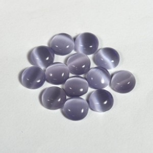 Кабошон кошачий глаз(иск.) круг сиреневый, 6*6*3мм, уп. 100шт.