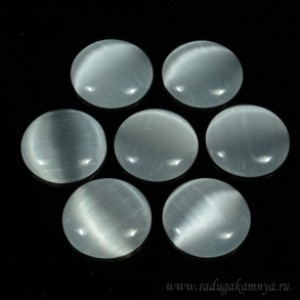 Кабошон кошачий глаз(иск.) круг, 20*20*4мм. белый Кабошон кошачий глаз(иск.) круг, 20*20*4мм. белый
