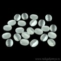 Кабошон кошачий глаз(иск.) овал белый, 8*10*3мм.