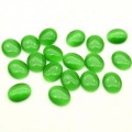 Кабошон кошачий глаз(иск.) овал зеленый, 10*12*3,5мм.