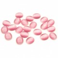 Кабошон кошачий глаз(иск.) овал розовый, 8*10*3мм.