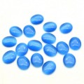Кабошон кошачий глаз(иск.) овал синий, 10*12*3,5мм.
