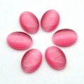 Кабошон кошачий глаз(иск.) овал, 12*16*4мм. розовый