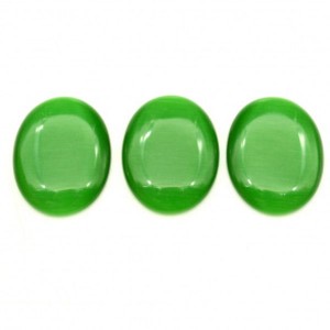 Кабошон кошачий глаз(иск.) овал, 30*40*6мм. зелёный
