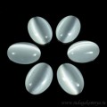 Кабошон кошачий глаз(иск.) овал,18*25*6мм. белый