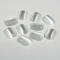Кабошон кошачий глаз(иск.) прямоугольник белый, 13*10*4мм, уп. 10шт.