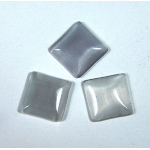 Кабошон кошачий глаз(иск.) серый квадрат, 14*14*4,5мм.