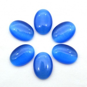 Кабошон кошачий глаз(иск.), 13*18*5мм. синий