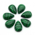 Кабошон, малахит (иск.) капля, 10*15*5мм.