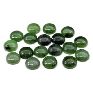 Кабошон из нефрита круг 14*14*5мм