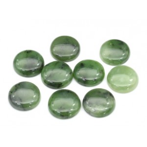 Кабошон из нефрита круг 20*20*6мм