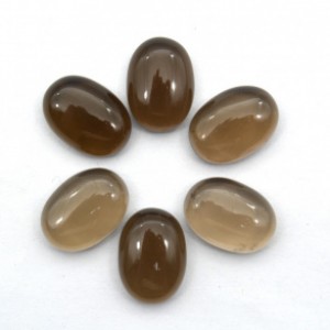 Раухтопаз, кабошон, овал, 18х13мм