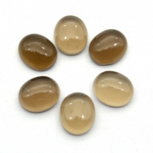 Кабошон из раухтопаза овал, 10*12*5мм.
