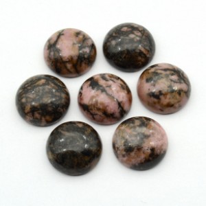 Кабошон из родонита круг, 15*15*6мм