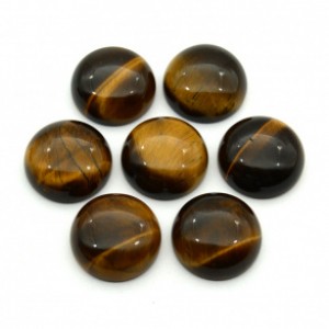 Кабошон из тигрового глаза круг, 20*20*8мм