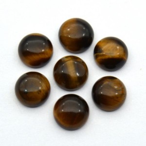 Кабошон из тигрового глаза круг, 8*8*4мм.