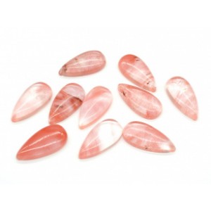 Кабошон из камня халцедона искусственного капля, 15*30*6,5мм.