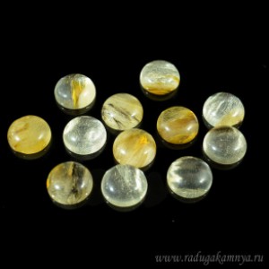 Кабошон из камня халцедона искусственного круг, 15*15*6,5мм