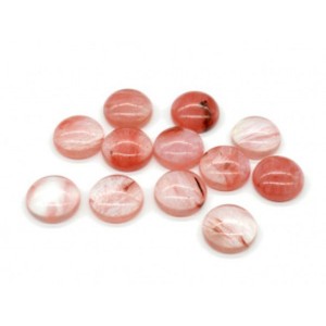 Кабошон из камня халцедона круг, 15*15*6мм.