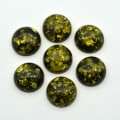 Кабошон из янтаря искусственного 10*10*3мм, зеленый