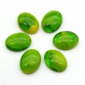 Кабошон из янтаря искусственного 12*16*5мм, зеленый "буранит"