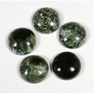 Кабошон из серафинита круг, 15*15*5мм.
