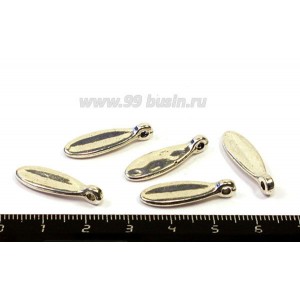 Подвеска Овальный лепесток 23*7*5 мм цвет серебро 5 штук/упаковка