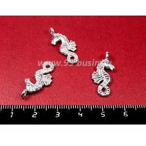 Подвеска Морской конек 23*10 мм, цвет серебро, 3 штуки/упаковка