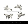 Подвеска Мотылек 22*17 мм, цвет старое серебро 4 штуки/упаковка