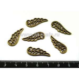 Подвеска Крыло ангела 24*9 мм, цвет бронза 6 шт/упак