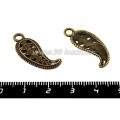 Подвеска Восточный огурец, 27*11 мм, цвет бронза, односторонняя 4 штуки/упаковка