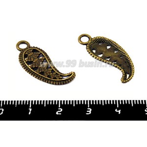 Подвеска Восточный огурец, 27*11 мм, цвет бронза, односторонняя 4 штуки/упаковка