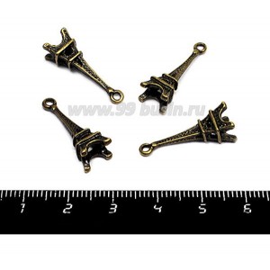 Подвеска Эйфелева башня 3D Маленькая 24*8 мм, цвет бронза, 4 штуки/упаковка