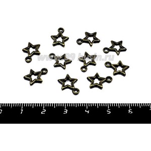 Подвеска Звездочка 12*10 мм, цвет бронза 10 штук/упаковка