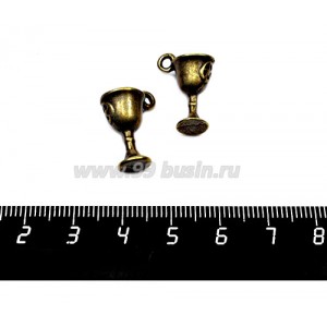 Подвеска Кубок 19*13*9 мм, цвет бронза, 2 штуки/упаковка