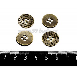 Подвеска Пуговица 17*1,5 мм, цвет бронза, 4 штуки/упаковка