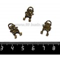 Подвеска Робот маленький 18*9 мм, цвет бронза, 3 штуки/упаковка