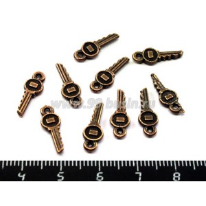 Подвеска Ключ от "английского" замка 15*5,5 мм, цвет медь, 10 шт/упак