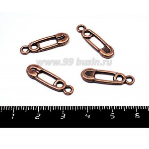 Подвеска Булавка 22*5 мм, цвет медь, 4 штуки/упаковка