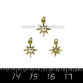 Подвеска Премиум Звёзда с 1 цирконом 12*10 мм, цвет золото 1 штука