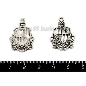 Подвеска Геральдический знак 29*19 мм, цвет старое серебро 1 штука