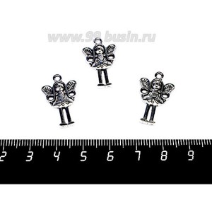 Подвеска Девочка ангел 25*15 мм цвет старое серебро 1 штука Подвеска Девочка ангел 25*15 мм цвет старое серебро 1 штука