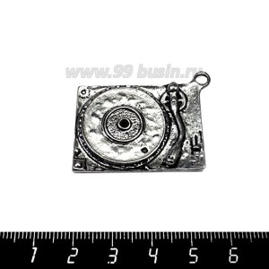Подвеска Проигрыватель 38*30 мм ст. серебро 1 шт