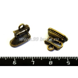 Подвеска Утюг 3D 14*13*7 мм, цвет бронза 1 штука